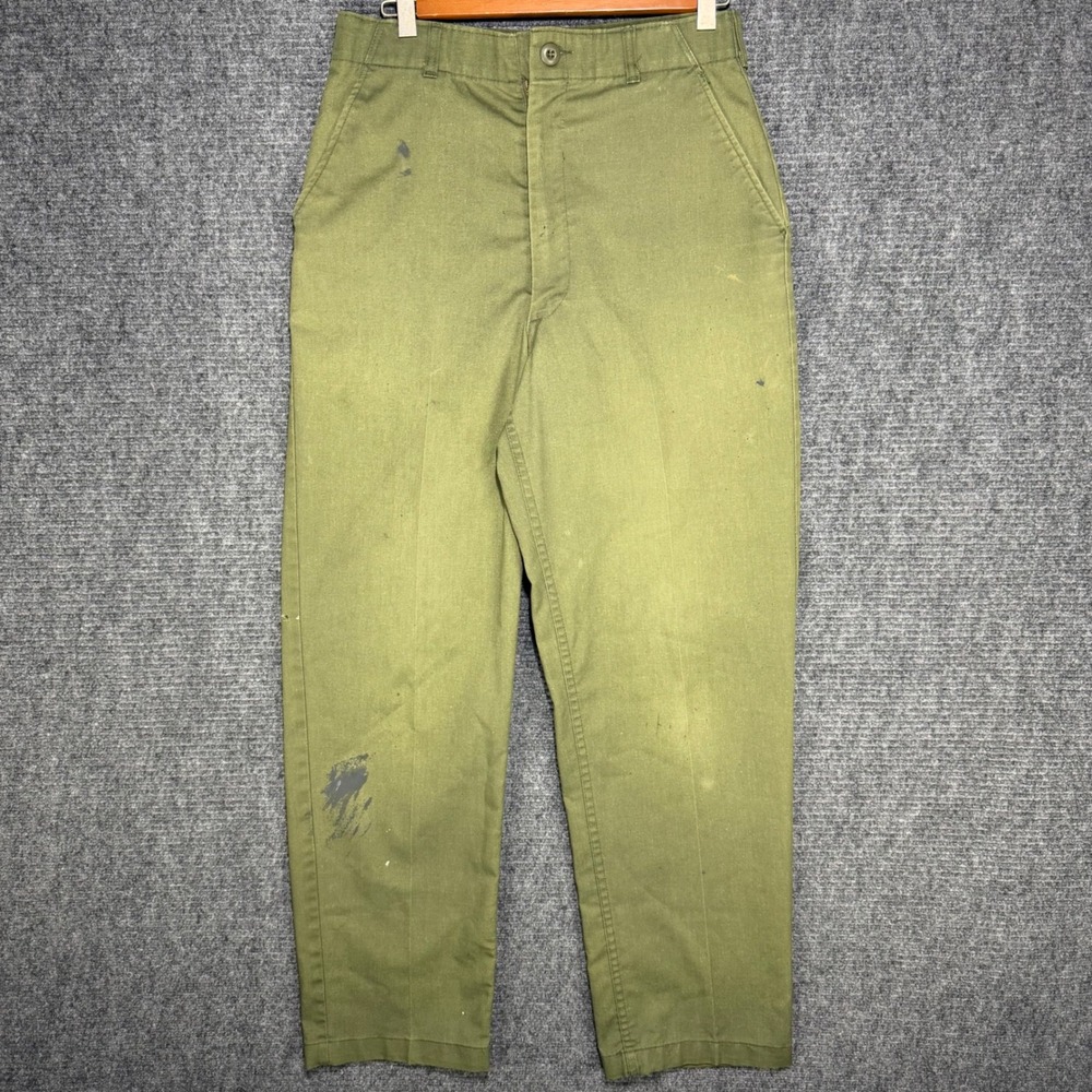 VTG Named OG-507 Military Utility Trousers Pants Green 29x30 Scovill